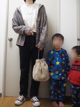 「ハイウエストストレートジーンズ」｜miki☺︎♡さん（レディース・160cm）の冬コーディネート