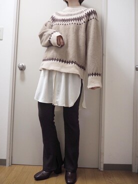 「SESTO（セスト）のストレッチフィットソックスブーツ（ブーツ）」を使った、miki☺︎♡さん（レディース・160cm）の冬コーディネート