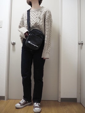 「ハイウエストストレートジーンズ」｜miki☺︎♡さん（レディース・160cm）の冬コーディネート