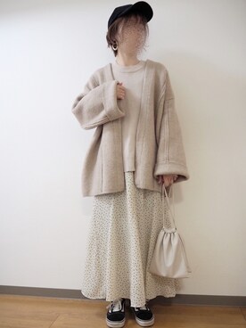 「ドットスカート」｜「アイテム（その他アウター）」を使った、miki☺︎♡さん（レディース・160cm）の冬コーディネート
