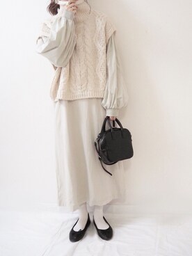 「DHOLIC STYLE（ディーホリックスタイル）のアイテム（ベスト）」を使った、miki☺︎♡さん（レディース・160cm）の冬コーディネート