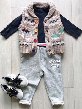 「beams mini」｜ゆり＊さん（キッズ・90cm）の冬コーディネート