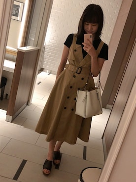 「Hanes」｜「アイテム（ワンピース/ドレス）」を使った、yukkyさん（レディース・161cm）の春コーディネート