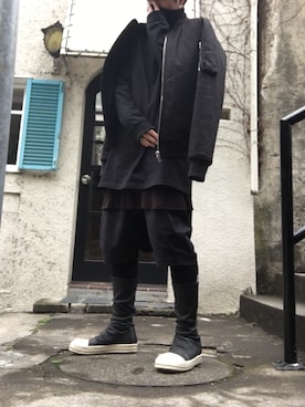 「RICK OWENS」｜「アイテム（その他アウター）」を使った、🌹さん（メンズ・171cm）の春コーディネート