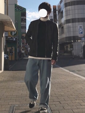 「417 EDIFICE（フォーワンセブンエディフィス）のアイテム（ライダースジャケット）」を使った、zushiさん（メンズ・166cm）の冬コーディネート