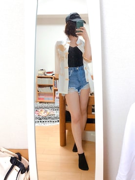 「VENCE（ヴァンス）のアイテム（パンツ）」を使った、rykさん（レディース・158cm）の夏コーディネート