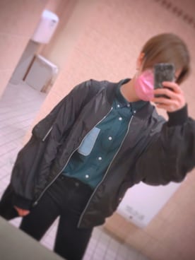 「one way（ワンウェイ）のアイテム（MA-1）」を使った、rykさん（レディース・158cm）の冬コーディネート