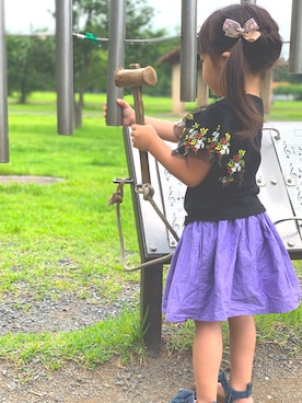 「アイテム（スカート）」を使った、Rinanokoさん（キッズ・74cm）の夏コーディネート