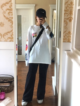 「盐系风格」｜「アイテム（キャップ）」を使った、立花雨树さん（レディース・155cm）の夏コーディネート