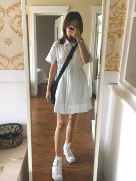 「日系极简」｜「アイテム（腕時計）」を使った、立花雨树さん（レディース・155cm）の夏コーディネート