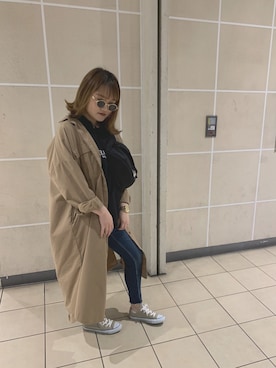 「オールスター」｜「アイテム（シャツワンピース）」を使った、siさん（レディース・158cm）の春コーディネート