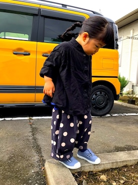 「StompStamp（ストンプスタンプ）のアイテム」を使った、まるがおさん（キッズ・90cm）の秋コーディネート