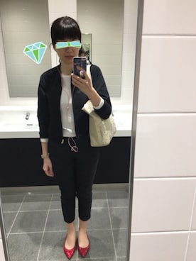 「赤がポイント」｜yumikeさん（レディース・168cm）の春コーディネート