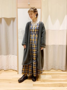 「Samansa Mos2 blue（サマンサモスモスブルー）のアイテム（その他アウター）」を使った、つ  ぐ  🐥さん（レディース・153cm）の秋コーディネート
