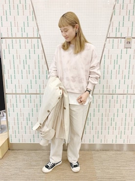 「Samansa Mos2 blue（サマンサモスモスブルー）のアイテム（ステンカラーコート）」を使った、つ  ぐ  🐥さん（レディース・153cm）の春コーディネート