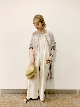 「Samansa Mos2 blue（サマンサモスモスブルー）のアイテム（オールインワン・サロペット）」を使った、つ  ぐ  🐥さん（レディース・153cm）の春コーディネート