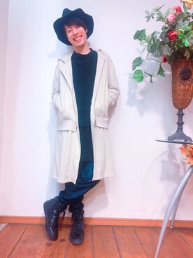 「mode」｜「アイテム（帽子）」を使った、しょーさん（メンズ・170cm）の春コーディネート