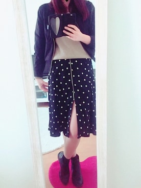 「JEANASIS（ジーナシス）のアイテム（ブーティ）」を使った、harapekoさん（レディース・165cm）の春コーディネート