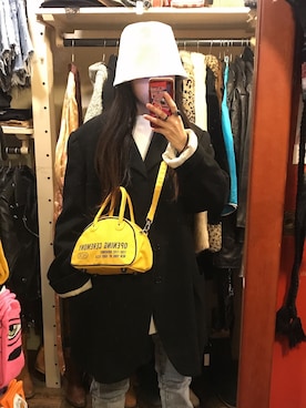 「OPENING CEREMONY（オープニングセレモニー）のアイテム（ショルダーバッグ）」を使った、Shionさん（レディース・156cm）の冬コーディネート
