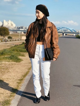 「CELINE（セリーヌ）のアイテム（クラッチバッグ）」を使った、Shionさん（レディース・156cm）の春コーディネート