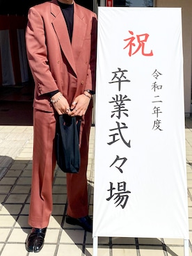 「卒業式コーデ」｜ShoRaさん（メンズ・181cm）の春コーディネート