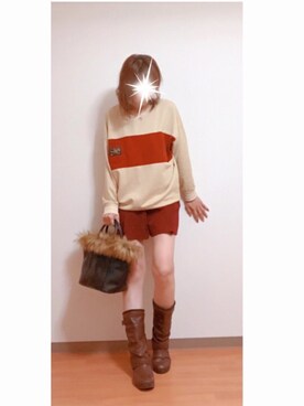 「one way（ワンウェイ）のアイテム（スウェット）」を使った、yukky さん（レディース・168cm）の秋コーディネート