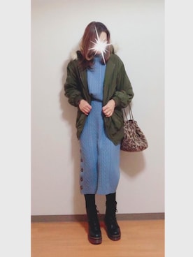 「SpRay（スプレイ）のアイテム（MA-1）」を使った、yukky さん（レディース・168cm）の冬コーディネート
