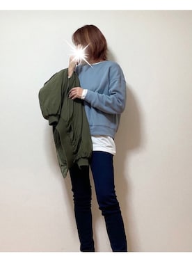 「SpRay（スプレイ）のアイテム（ミリタリージャケット）」を使った、yukky さん（レディース・168cm）の冬コーディネート