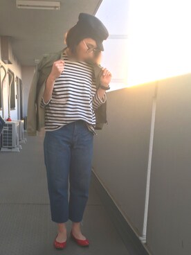 「179/WG（イチナナキュウダブルジー）のアイテム（帽子）」を使った、mitsuoさん（レディース・161cm）の春コーディネート