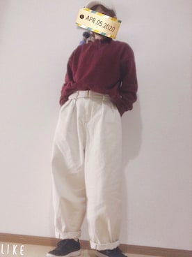 「ニコアンド」｜「アイテム（ニットキャップ/ビーニー）」を使った、gurinさん（レディース・160cm）の春コーディネート