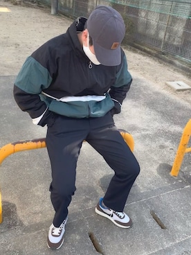「carhartt」｜「アイテム（ナイロンジャケット）」を使った、keiさん（メンズ・170cm）の冬コーディネート