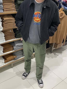 「UNIQLO（ユニクロ）のアイテム（ブルゾン、ブラック系）」を使った、keiさん（メンズ・170cm）の冬コーディネート