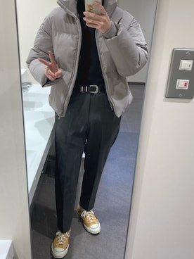 「きれいめコーディネート」｜「アイテム（ダウンジャケット/コート）」を使った、keiさん（メンズ・170cm）の冬コーディネート
