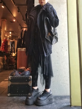 「KMRii（ケムリ）のアイテム（ブルゾン）」を使った、あやさん（レディース・170cm）の秋コーディネート