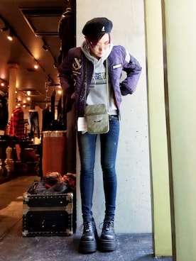 「stud.（スタッド）のアイテム（パーカー）」を使った、あやさん（レディース・170cm）の秋コーディネート