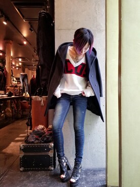 「GCDS」｜「アイテム（ジャケット/アウター）」を使った、あやさん（レディース・170cm）の秋コーディネート