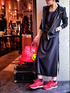 「ロング丈」｜「アイテム（財布/小物）」を使った、あやさん（レディース・170cm）の秋コーディネート