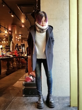 「roar（ロアー）のアイテム（ジャケット/アウター）」を使った、あやさん（レディース・170cm）の秋コーディネート