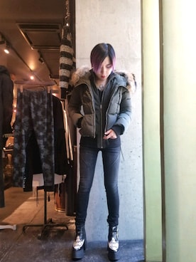 「Mackage（マッカージュ）のアイテム（ジャケット/アウター）」を使った、あやさん（レディース・170cm）の秋コーディネート