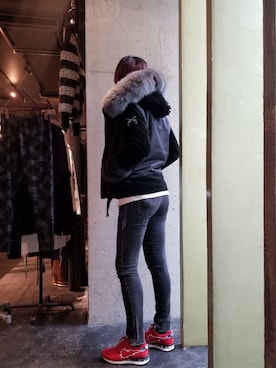 「roar（ロアー）のアイテム（ジャケット/アウター）」を使った、あやさん（レディース・170cm）の秋コーディネート