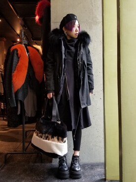 「KMRii（ケムリ）のアイテム（ジャケット/アウター）」を使った、あやさん（レディース・170cm）の秋コーディネート