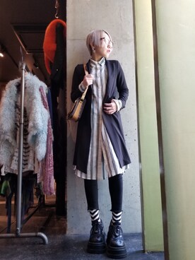 「stud.（スタッド）のアイテム（ジャケット/アウター）」を使った、あやさん（レディース・170cm）の冬コーディネート