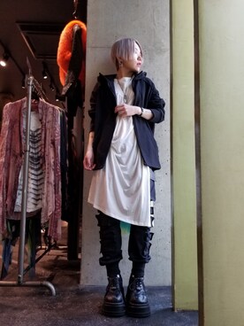 「KMRii（ケムリ）のアイテム（ワンピース/ドレス）」を使った、あやさん（レディース・170cm）の冬コーディネート