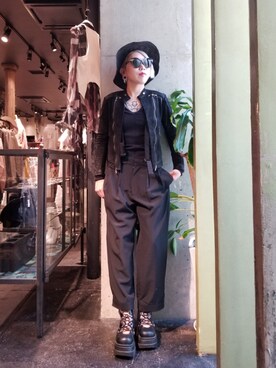 「ISAMU KATAYAMA BACKLASH（イサムカタヤマバックラッシュ）のアイテム」を使った、あやさん（レディース・170cm）の春コーディネート