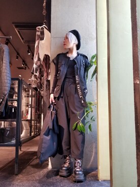 「ISAMU KATAYAMA BACKLASH（イサムカタヤマバックラッシュ）のアイテム」を使った、あやさん（レディース・170cm）の春コーディネート