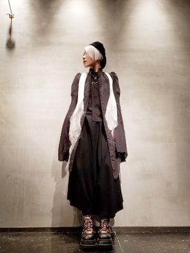 「ADDICT NOIR（アディクトノアー）のアイテム（オールインワン・サロペット）」を使った、あやさん（レディース・170cm）の春コーディネート