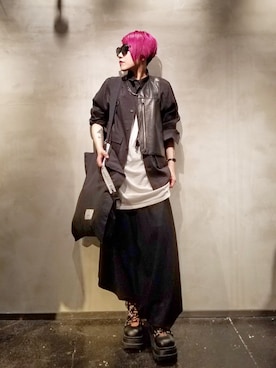 「ADDICT NOIR（アディクトノアー）のアイテム（オールインワン・サロペット）」を使った、あやさん（レディース・170cm）の春コーディネート