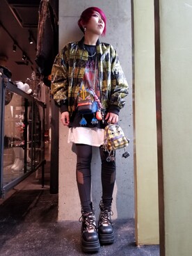 「CAVIALE（カビアーレ）のアイテム」を使った、あやさん（レディース・170cm）の春コーディネート