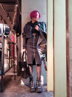 「CAVIALE（カビアーレ）のアイテム」を使った、あやさん（レディース・170cm）の春コーディネート