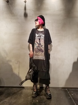 「KMRii（ケムリ）のアイテム（アクセサリー）」を使った、あやさん（レディース・170cm）の春コーディネート